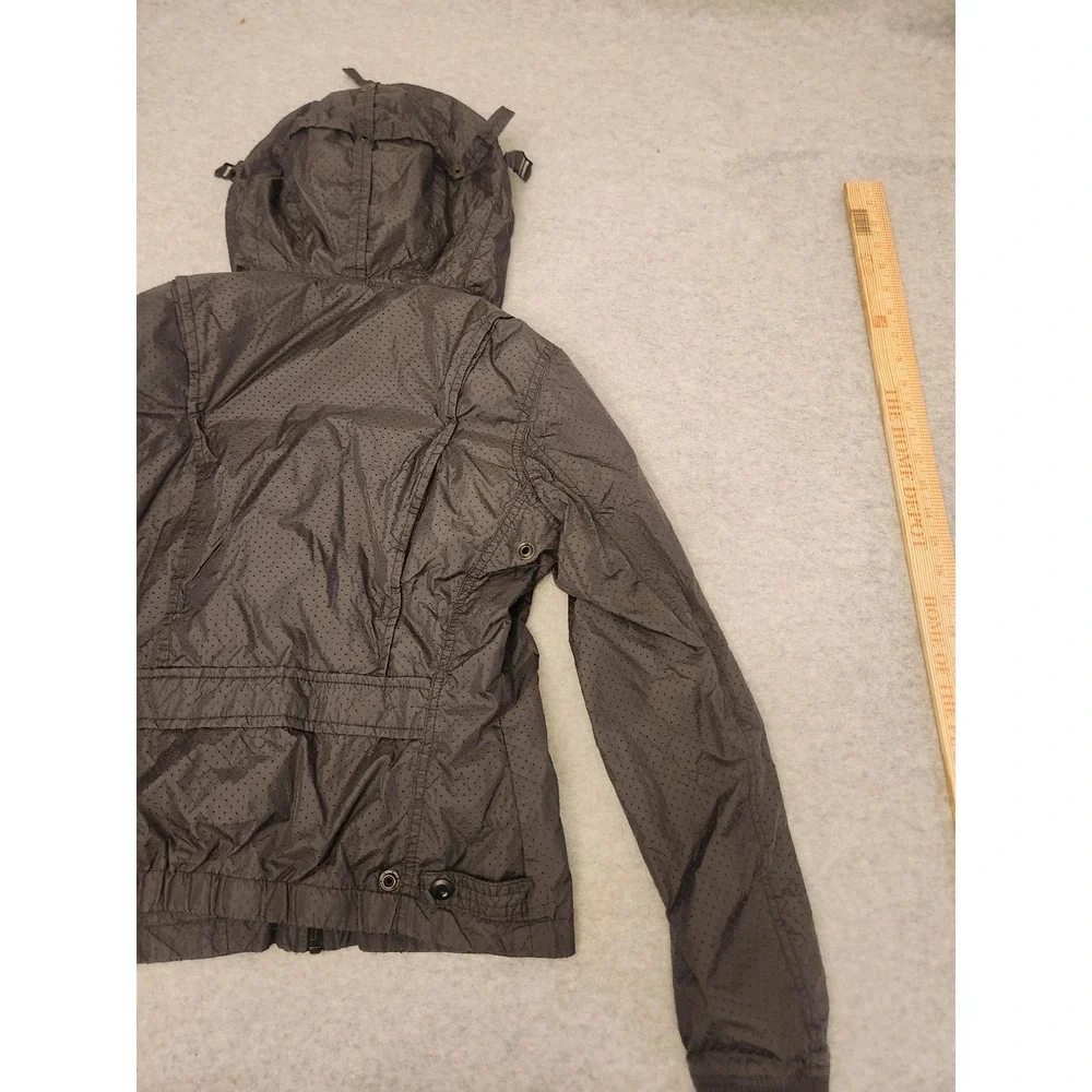 G-Star Raw Jacket Youth Small Gray Hooded Perforated Mesh Lined Zip‎ Lightweight